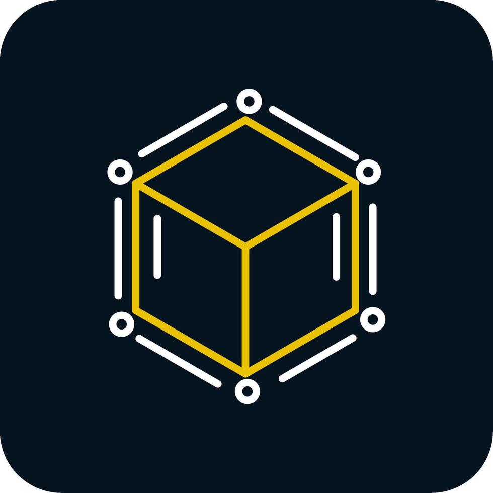 Blockchain Line Red Circle Icon vector