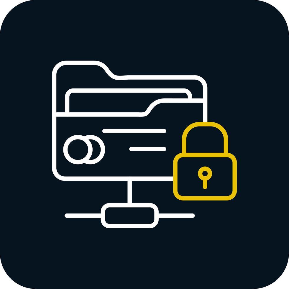 Folder Line Red Circle Icon vector
