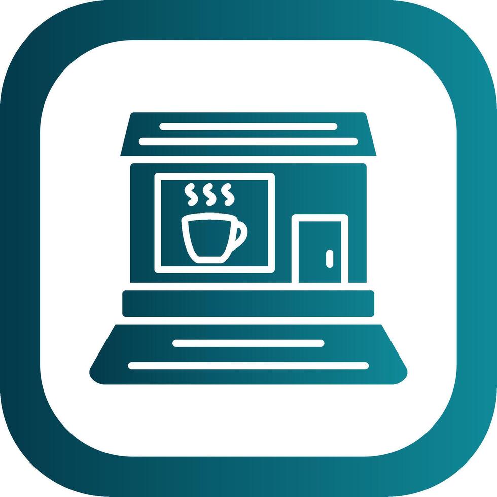Coffee shop Glyph Gradient Corner Icon vector