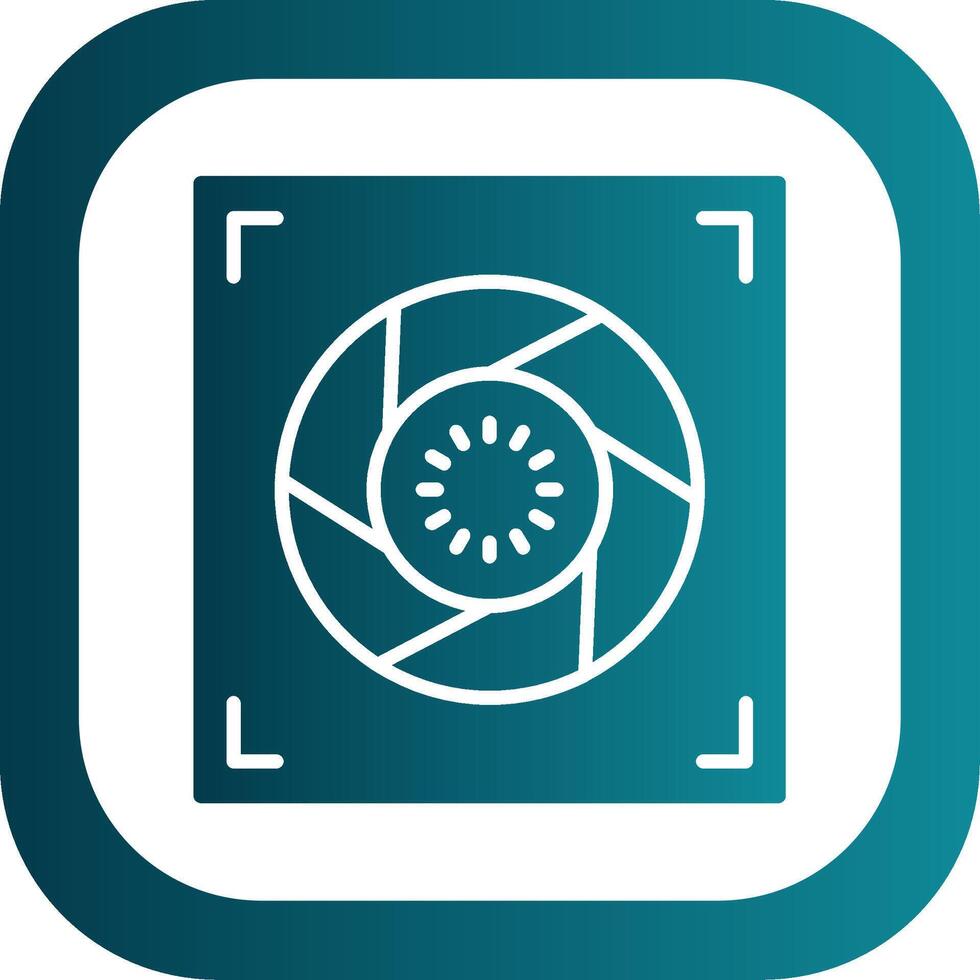 Aperture Glyph Gradient Corner Icon vector