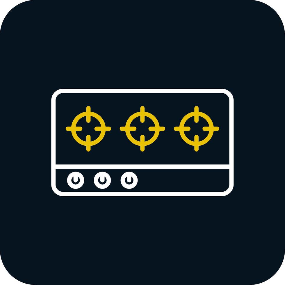 Hob Line Red Circle Icon vector