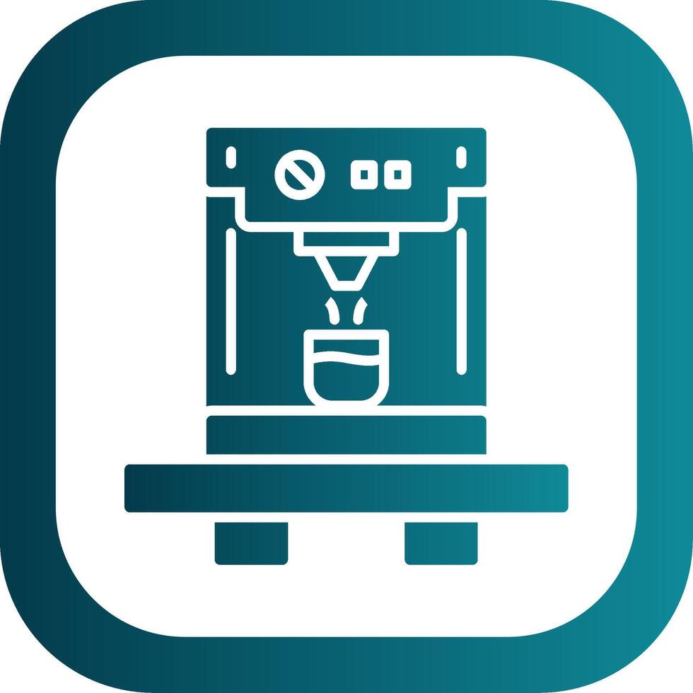 Coffee Machine Glyph Gradient Corner Icon vector