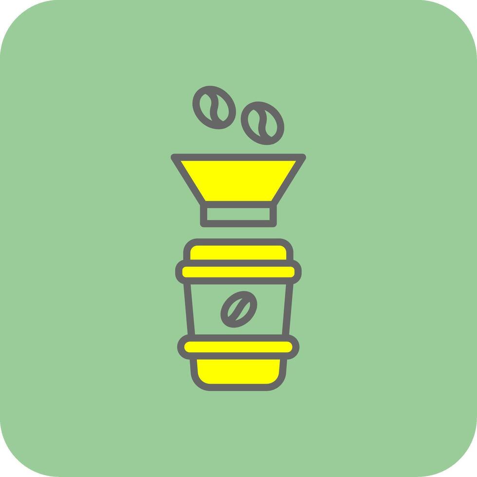 Coffee Filter Glyph Gradient Corner Icon vector