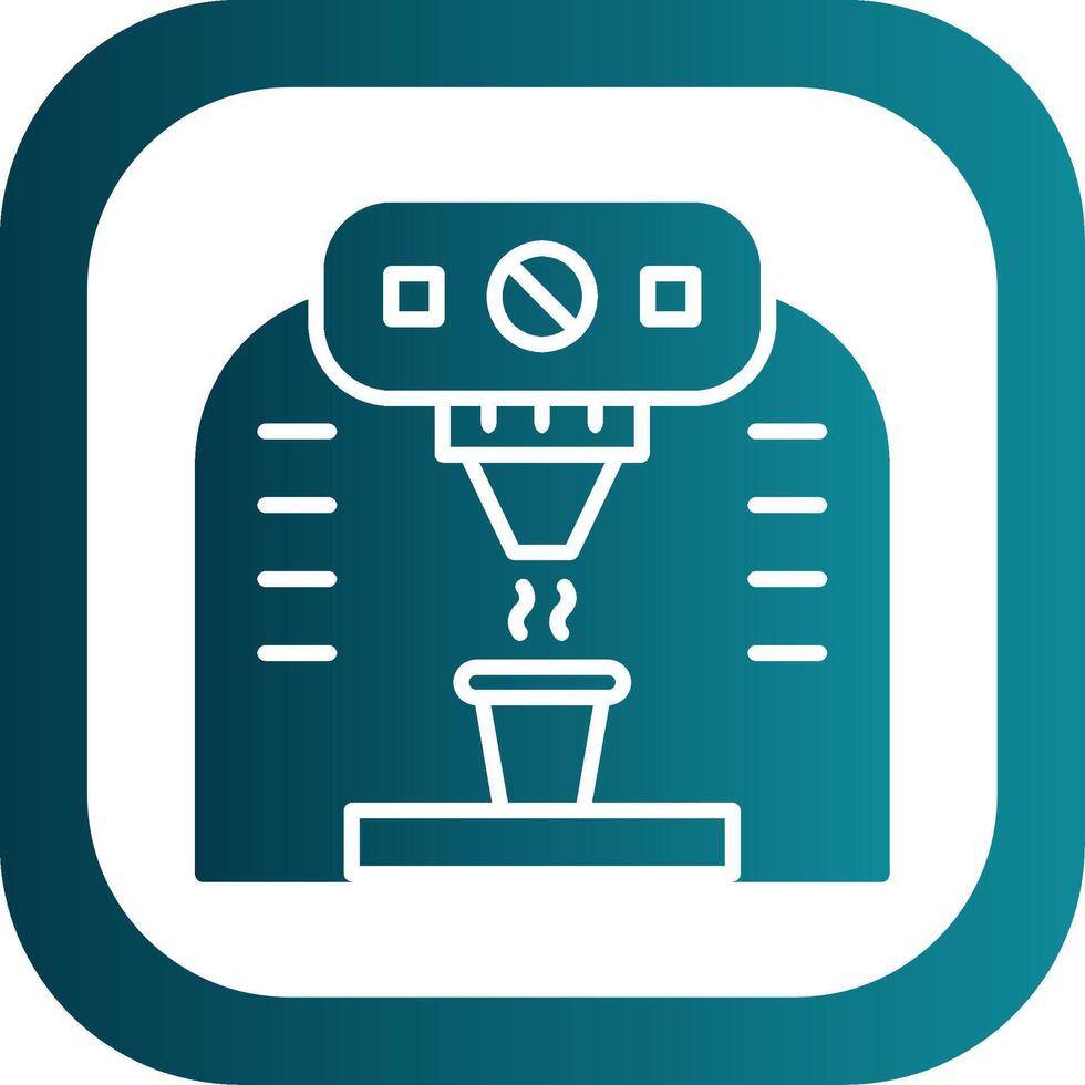Coffee Machine Glyph Gradient Corner Icon vector