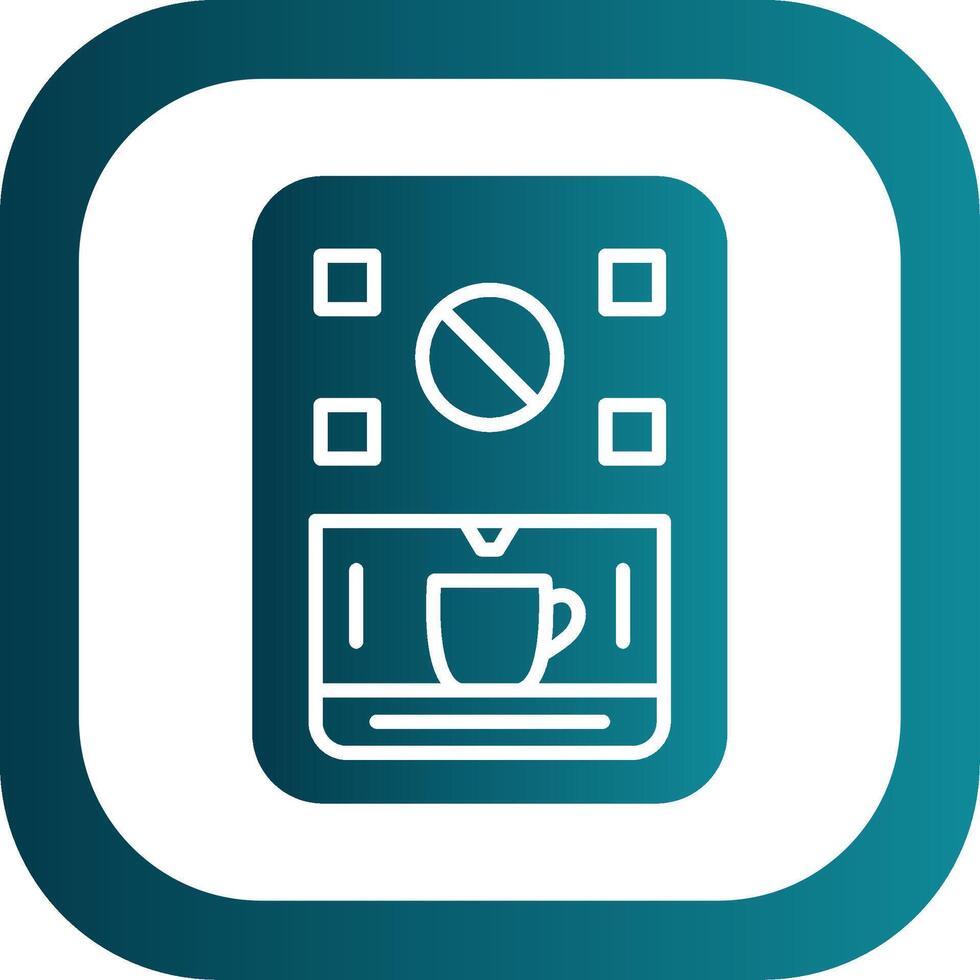 Coffee Machine Glyph Gradient Corner Icon vector