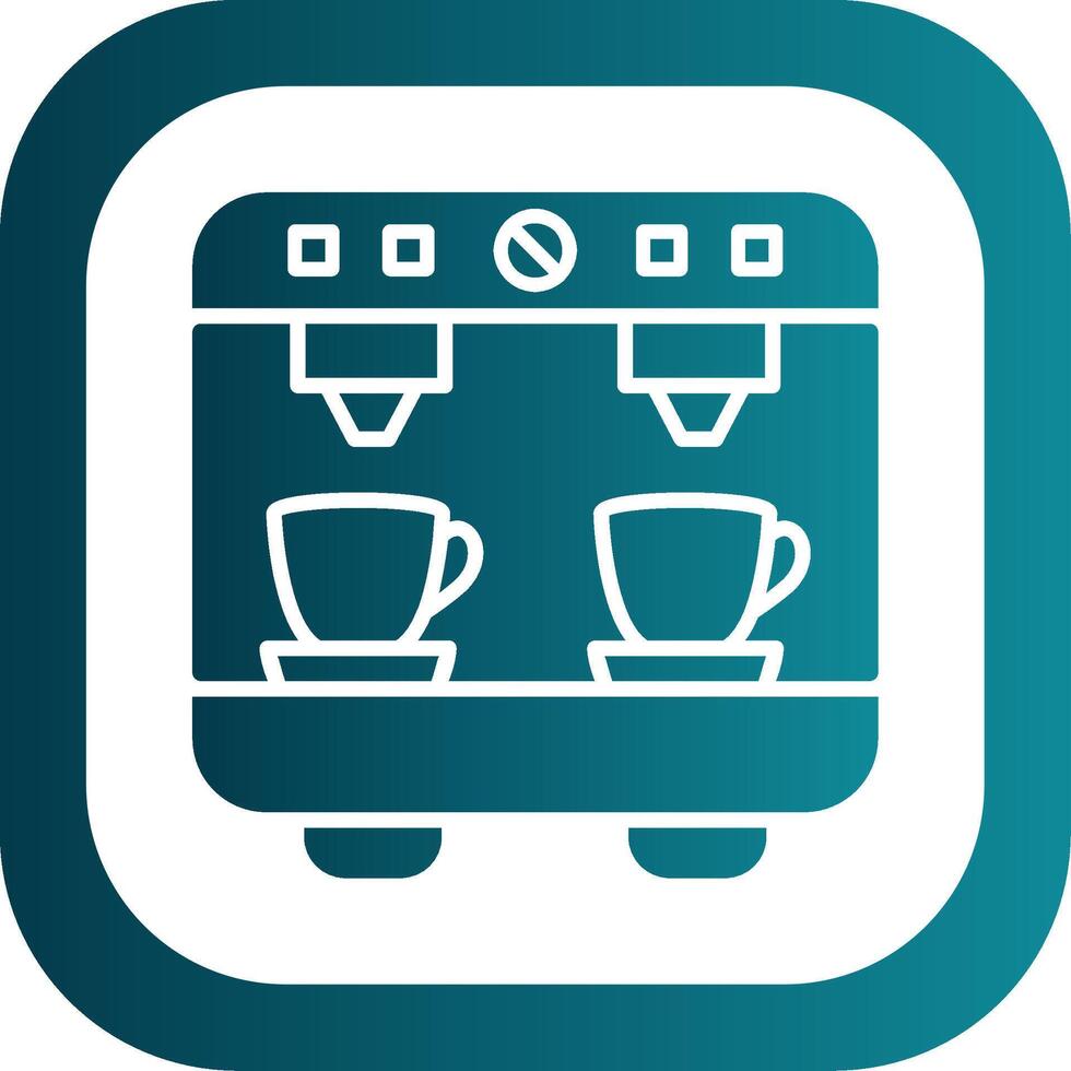 Coffee Machine Glyph Gradient Corner Icon vector