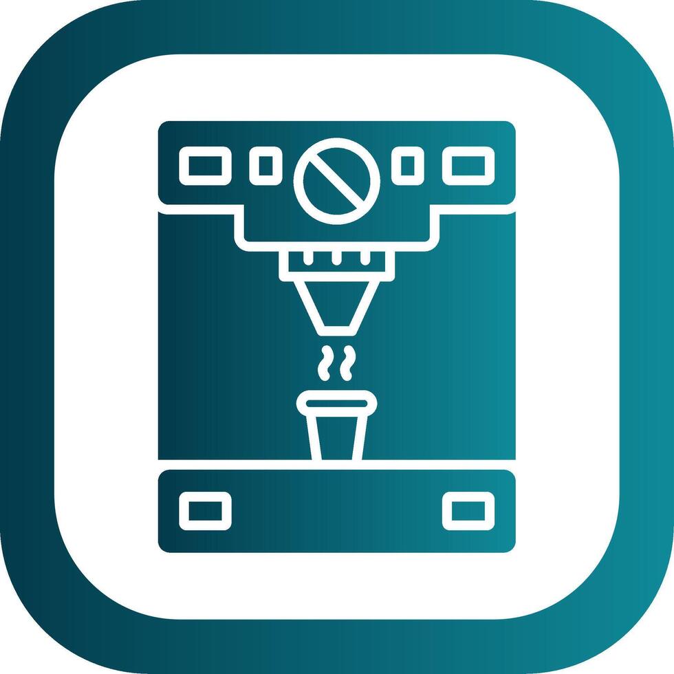 Coffee Machine Glyph Gradient Corner Icon vector