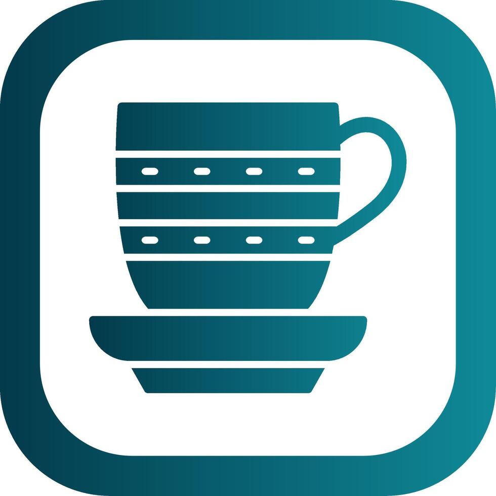 Tea Cup Glyph Gradient Corner Icon vector