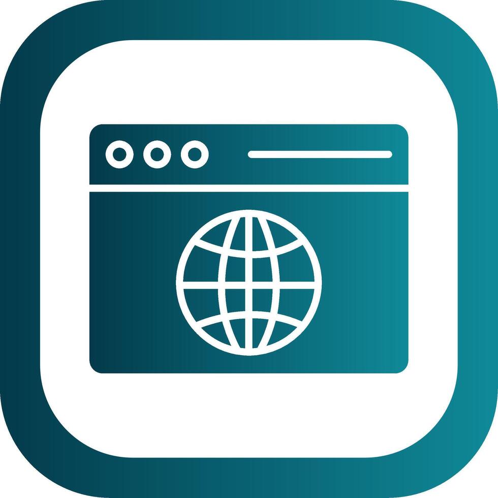 Web Browser Glyph Gradient Corner Icon vector