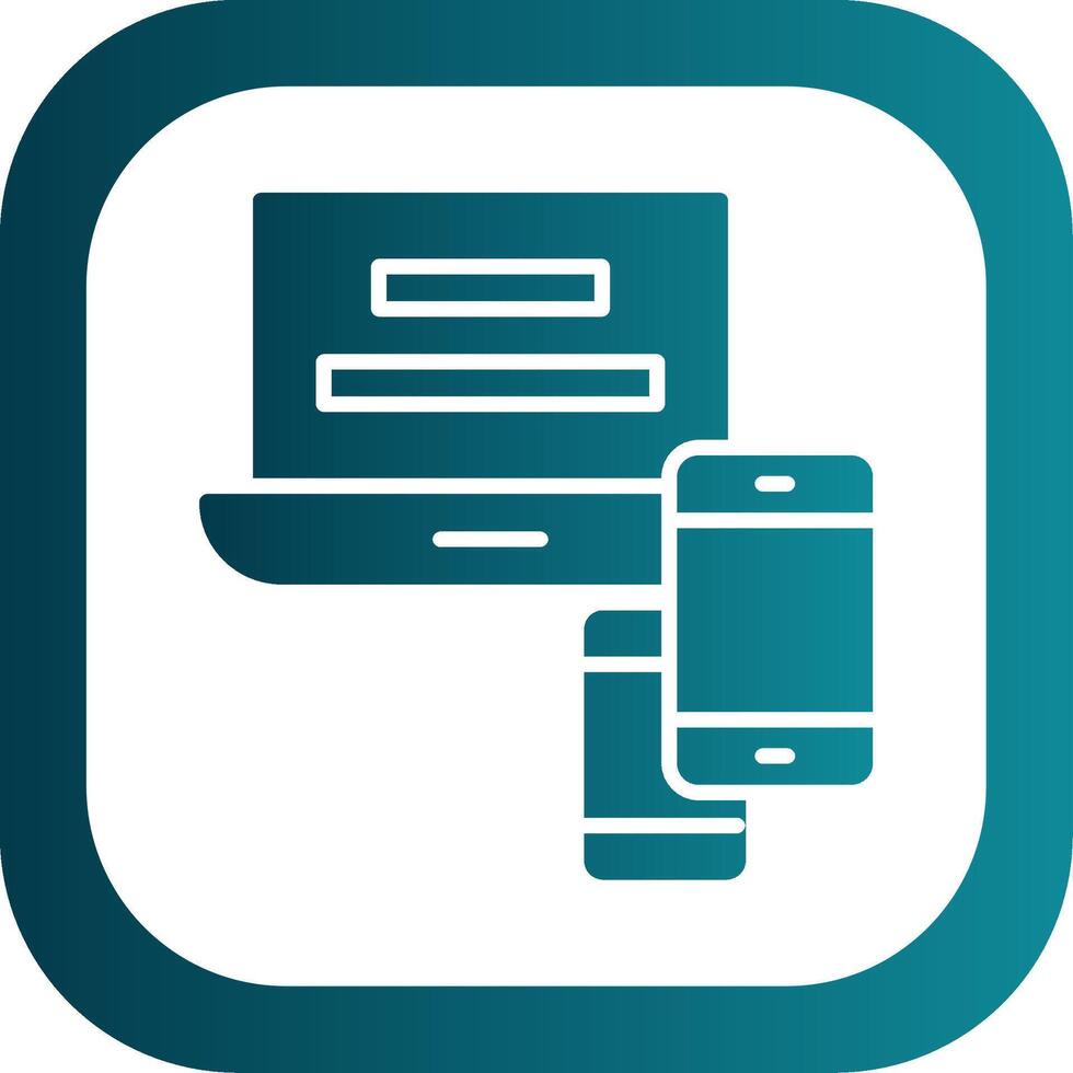 Responsive Website Glyph Gradient Corner Icon vector