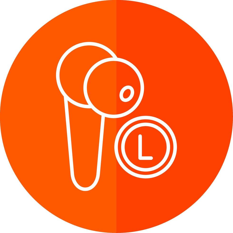 Earbud Line Red Circle Icon vector