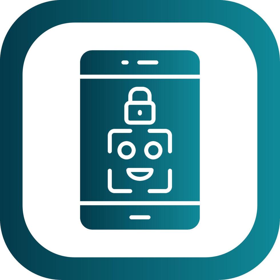Facial Recognition Glyph Gradient Corner Icon vector