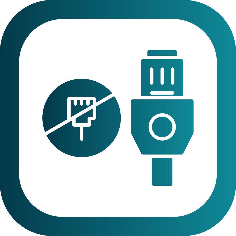 Lan Unplugged Glyph Gradient Corner Icon vector