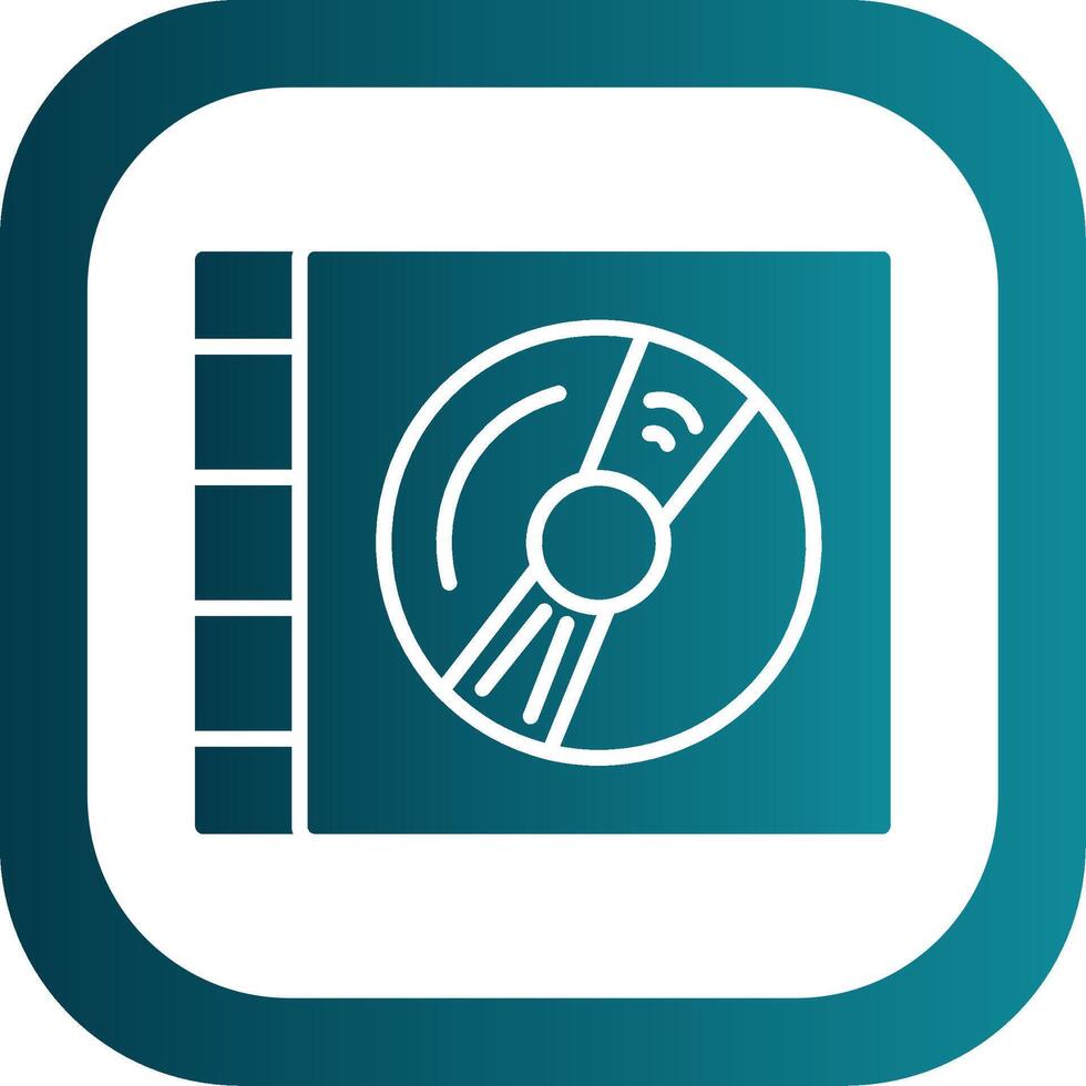 Compact Disc Glyph Gradient Corner Icon vector