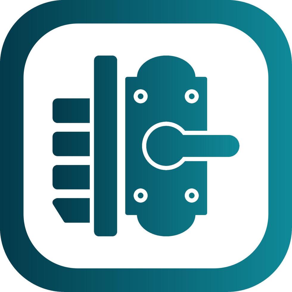 Door Lock Glyph Gradient Corner Icon vector