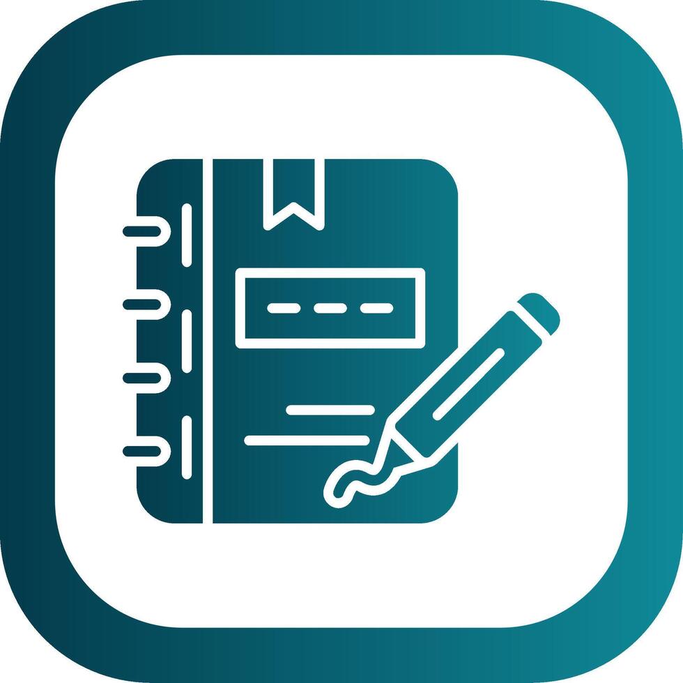 Notebook Glyph Gradient Corner Icon vector