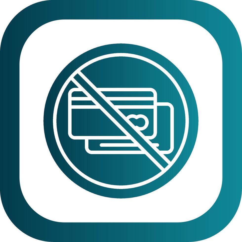 Prohibited Sign Glyph Gradient Corner Icon vector