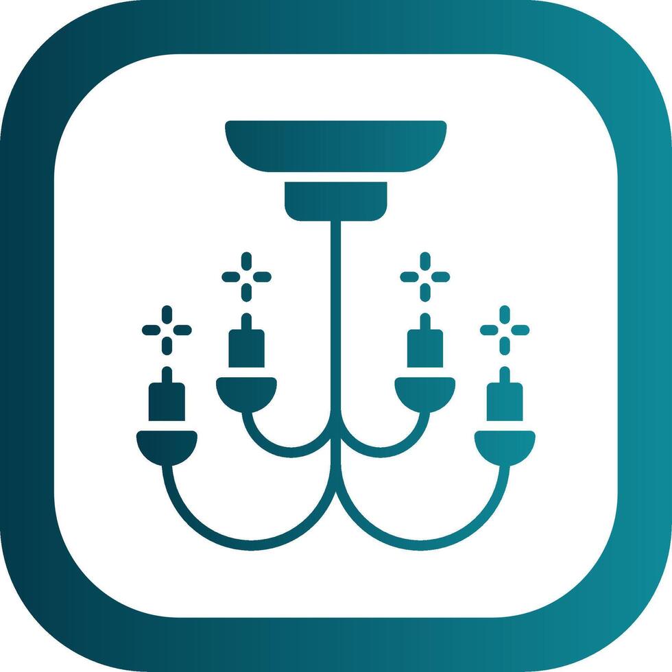 Chandelier Glyph Gradient Corner Icon vector