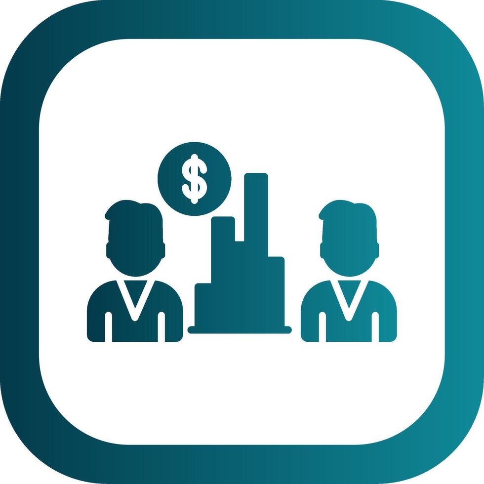 Team Revenue Glyph Gradient Corner Icon vector