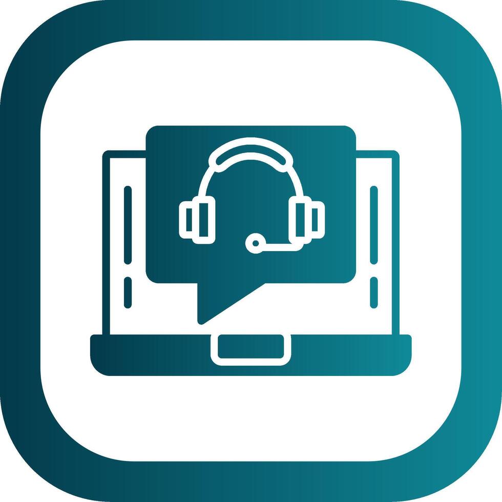 Support Call Glyph Gradient Corner Icon vector