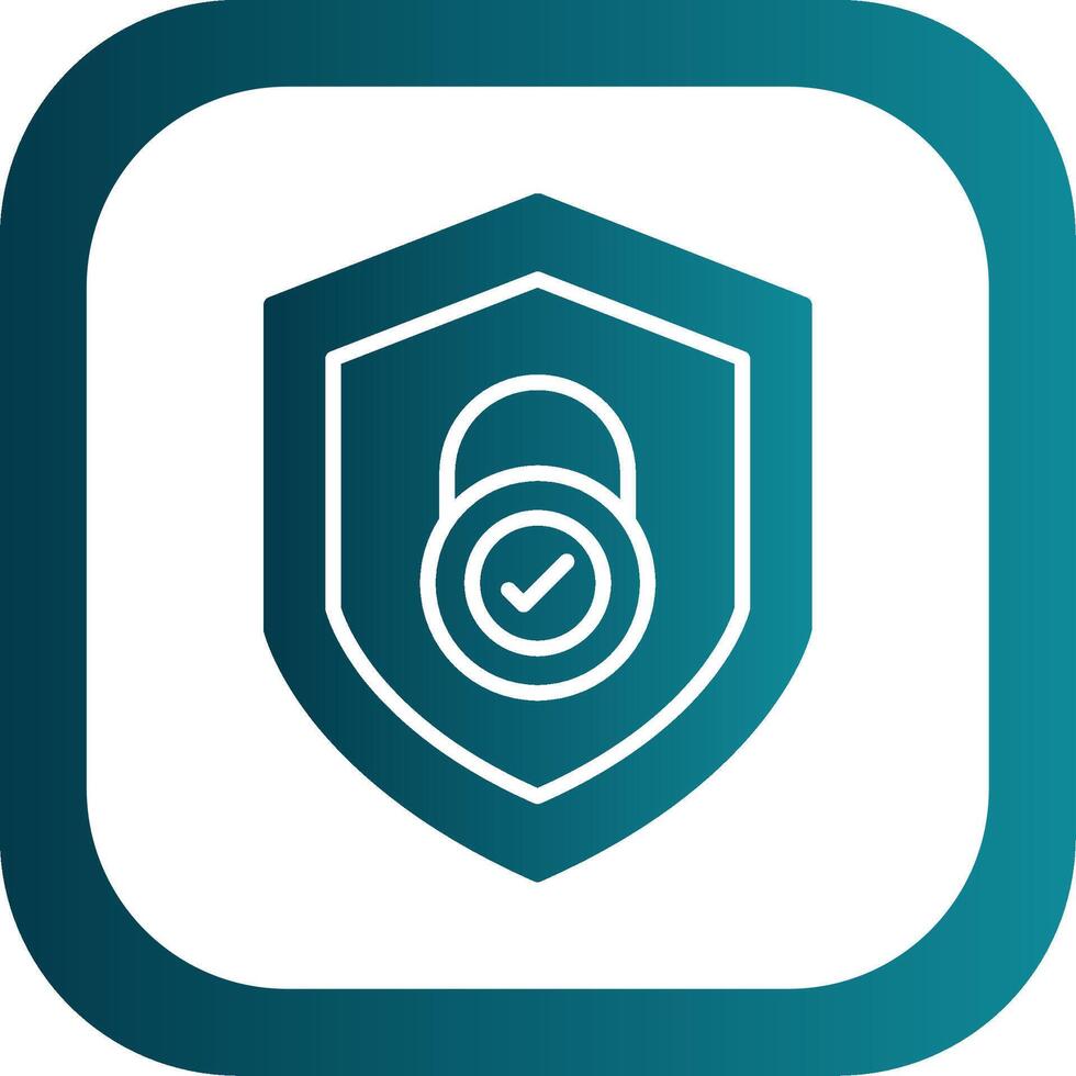 Security Check Glyph Gradient Corner Icon vector