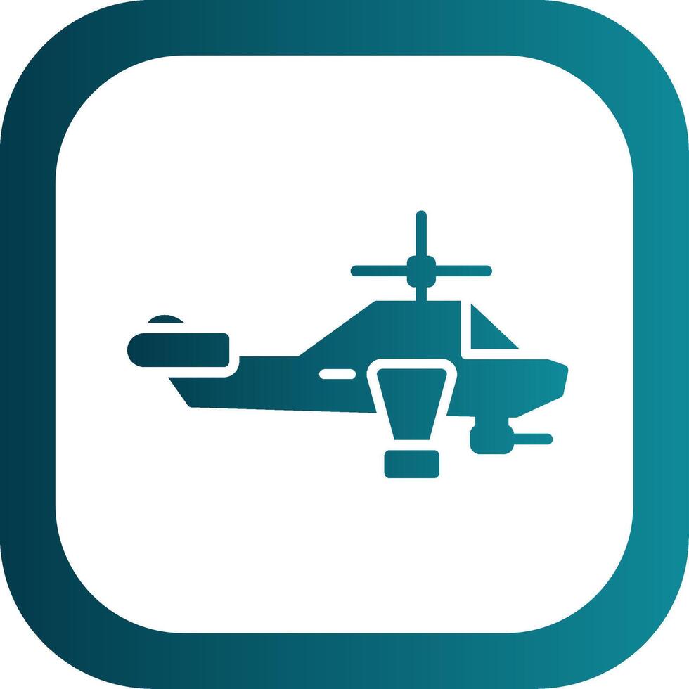 Heliciopter Glyph Gradient Corner Icon vector