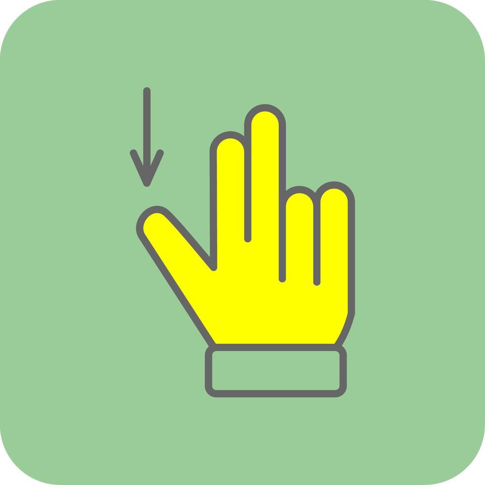 Two Fingers Drag Down Glyph Gradient Corner Icon vector