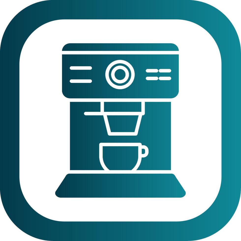Coffee Machine Glyph Gradient Corner Icon vector