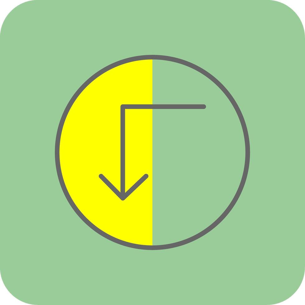 Turn Down Glyph Gradient Corner Icon vector
