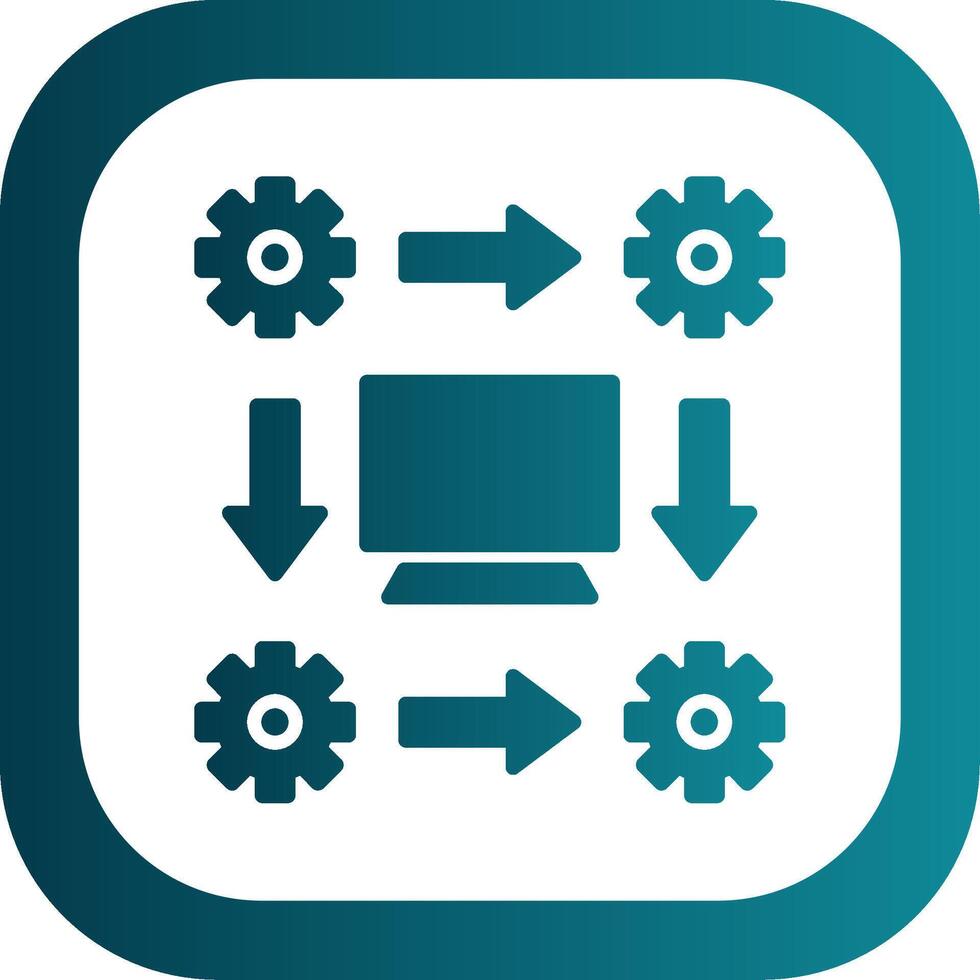 Workflow Glyph Gradient Corner Icon vector