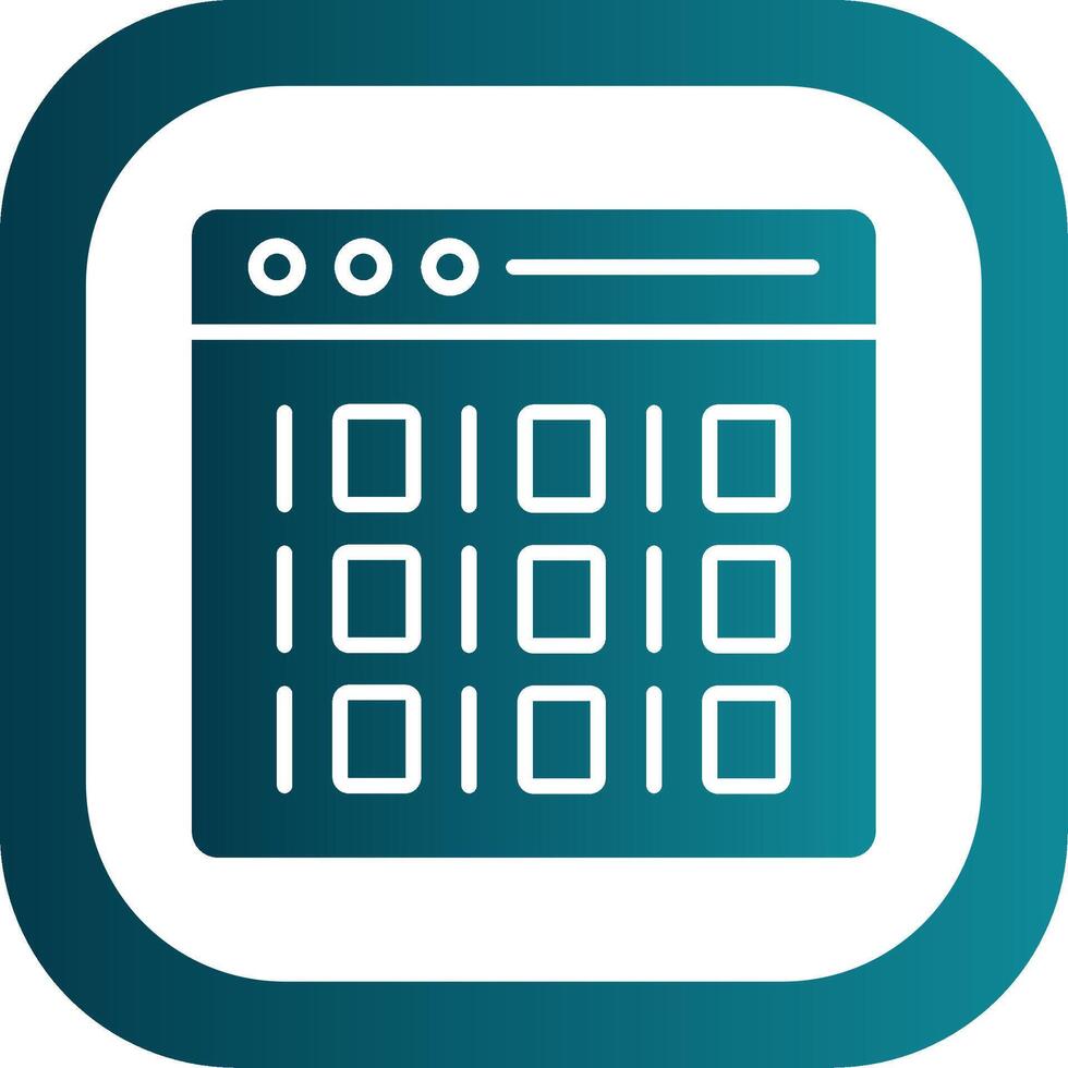 Binary Glyph Gradient Corner Icon vector