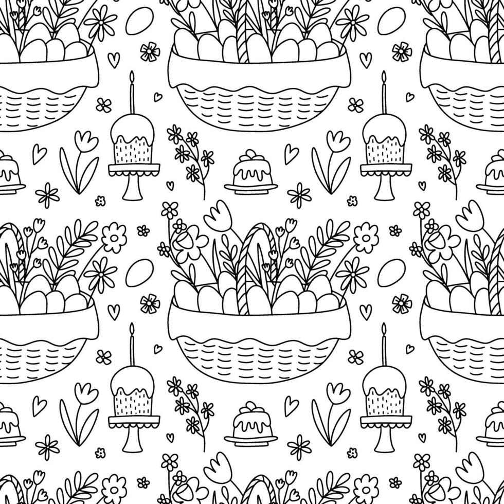Easter seamless pattern vector