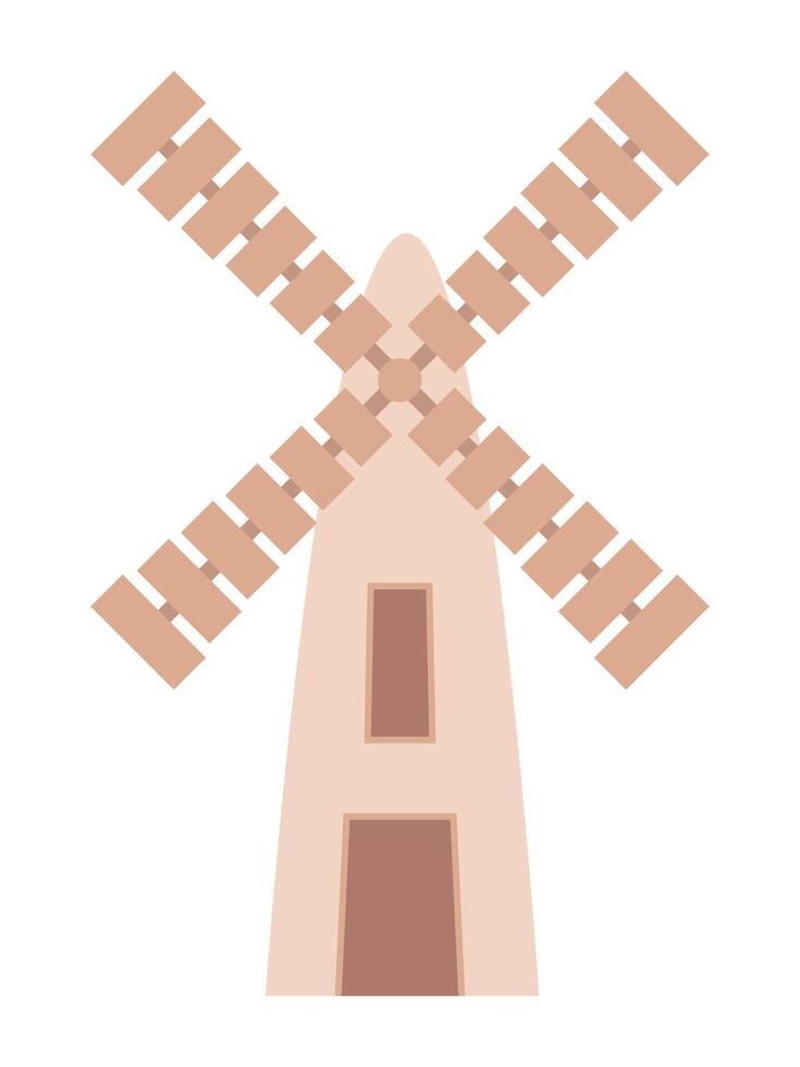 Wind mill flat style vector