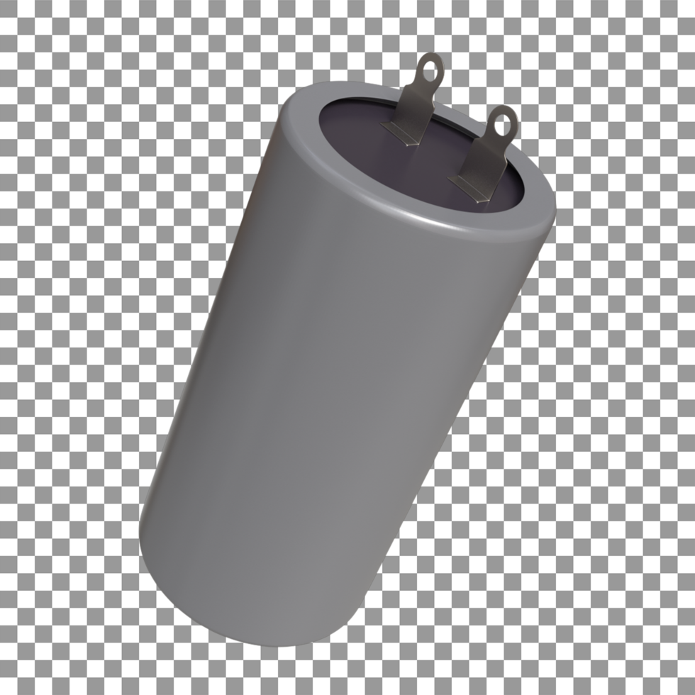ceiling fan capacitor rendering in 3d, electrical design element, realistic 3d model psd