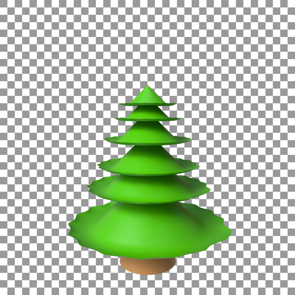 3d Christmas tree with golden star rendering psd