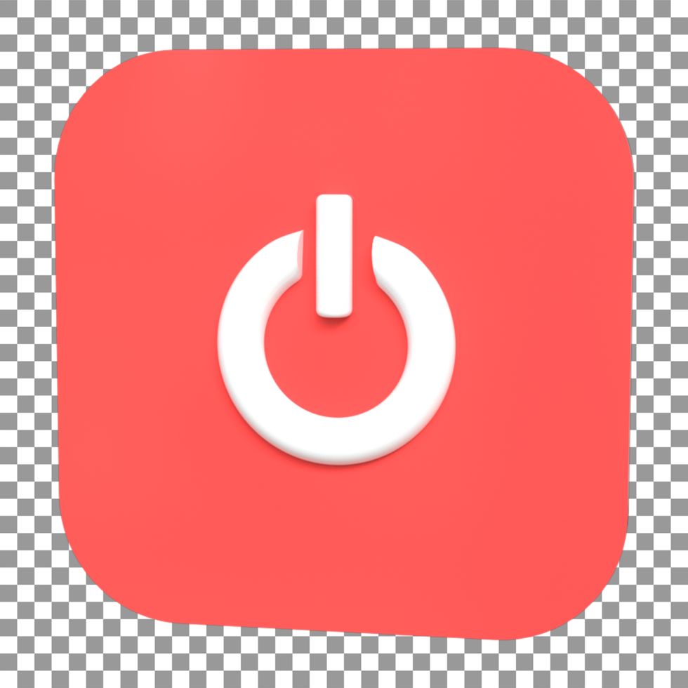 Red white 3d power switch icon rendering psd