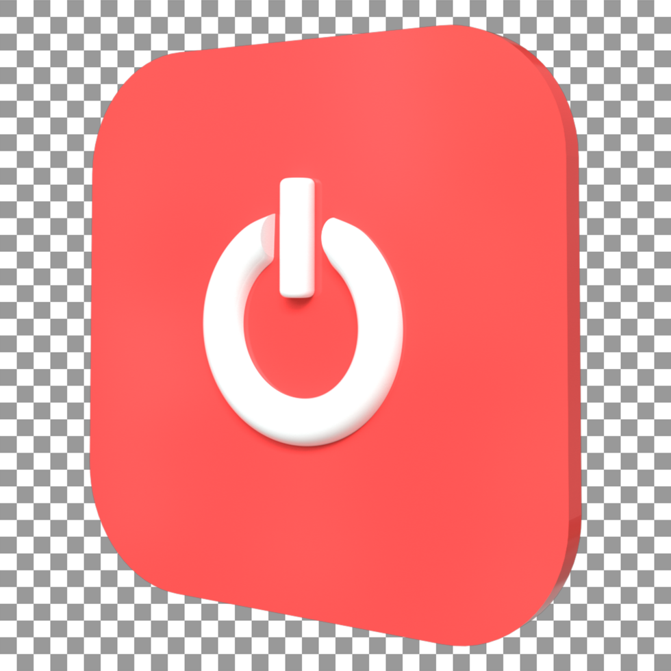 Red white 3d power switch icon rendering psd