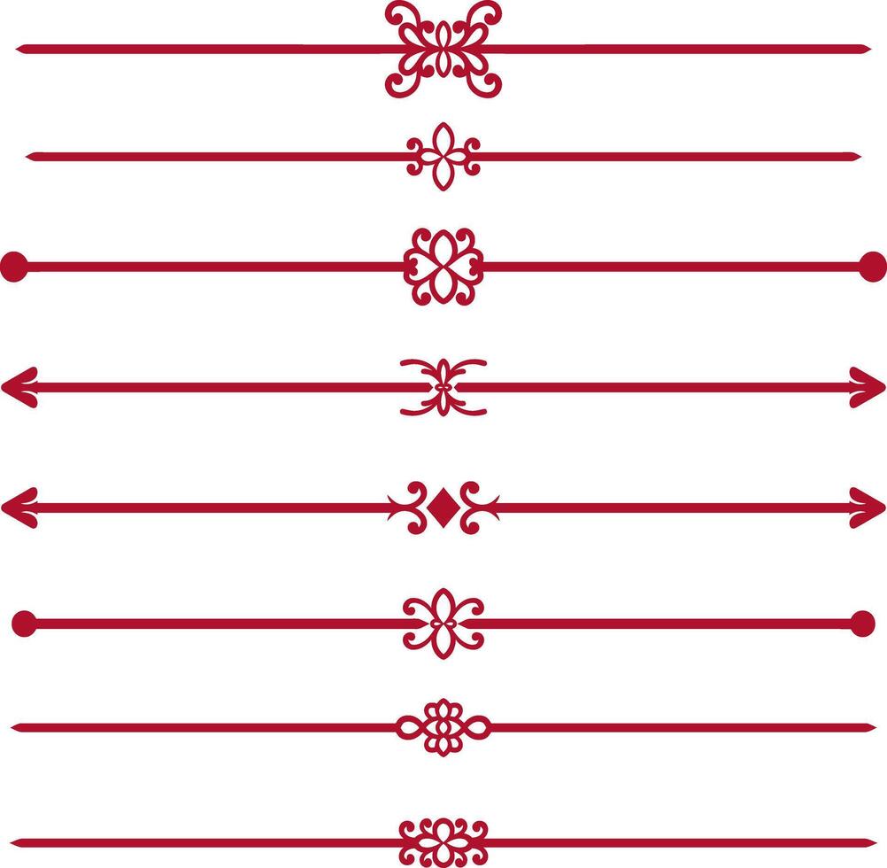 Set of decorative divider elements. Border florish collection. vector