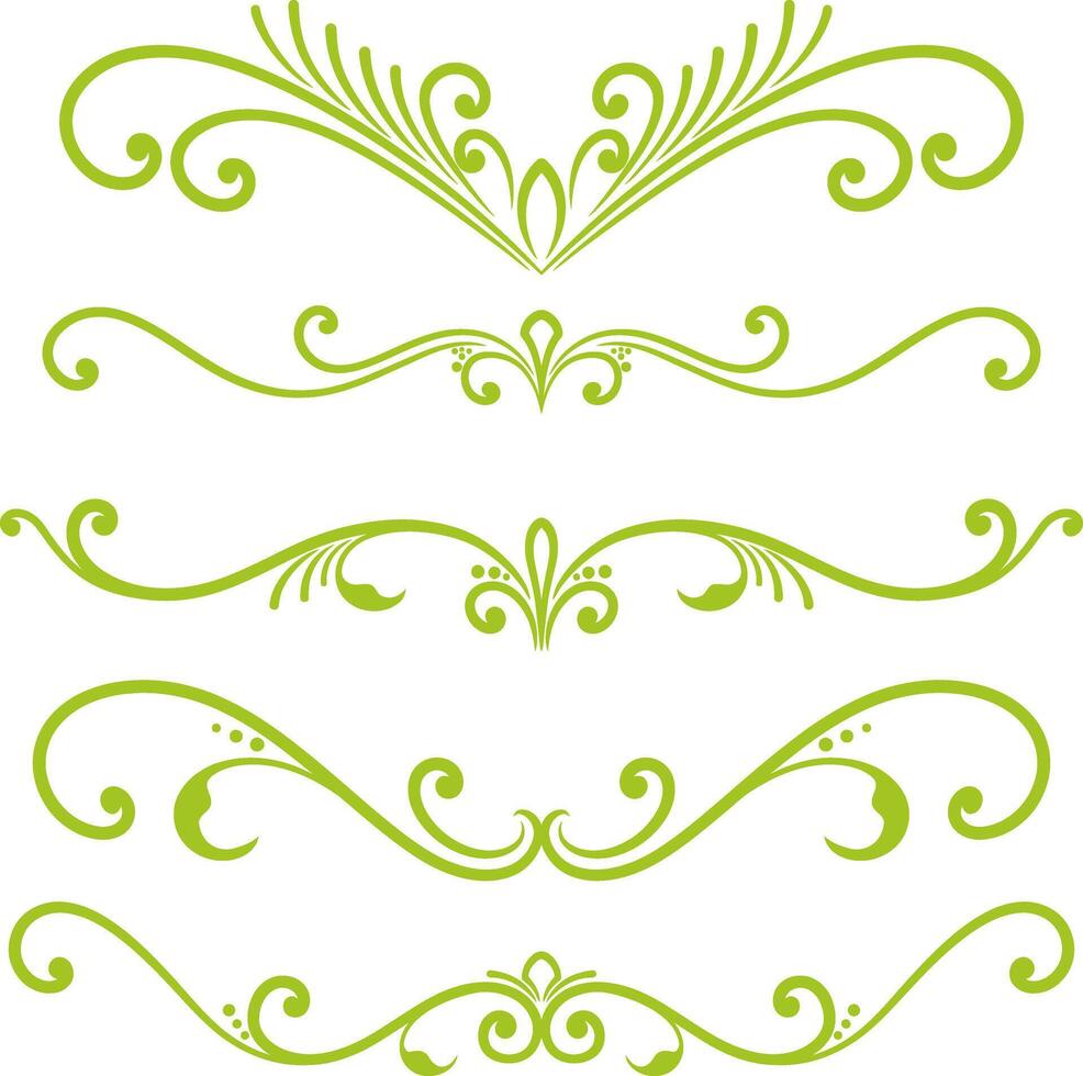 Set of decorative divider elements. Border florish collection. vector