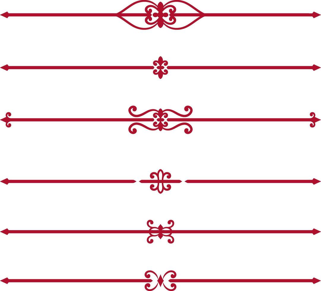 Set of decorative divider elements. Border florish collection. vector