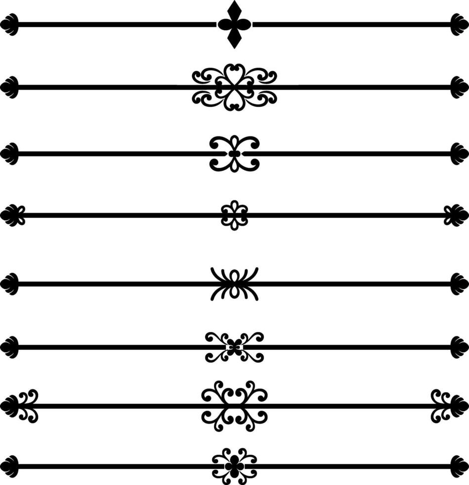 Set of decorative divider elements. Border florish collection. vector