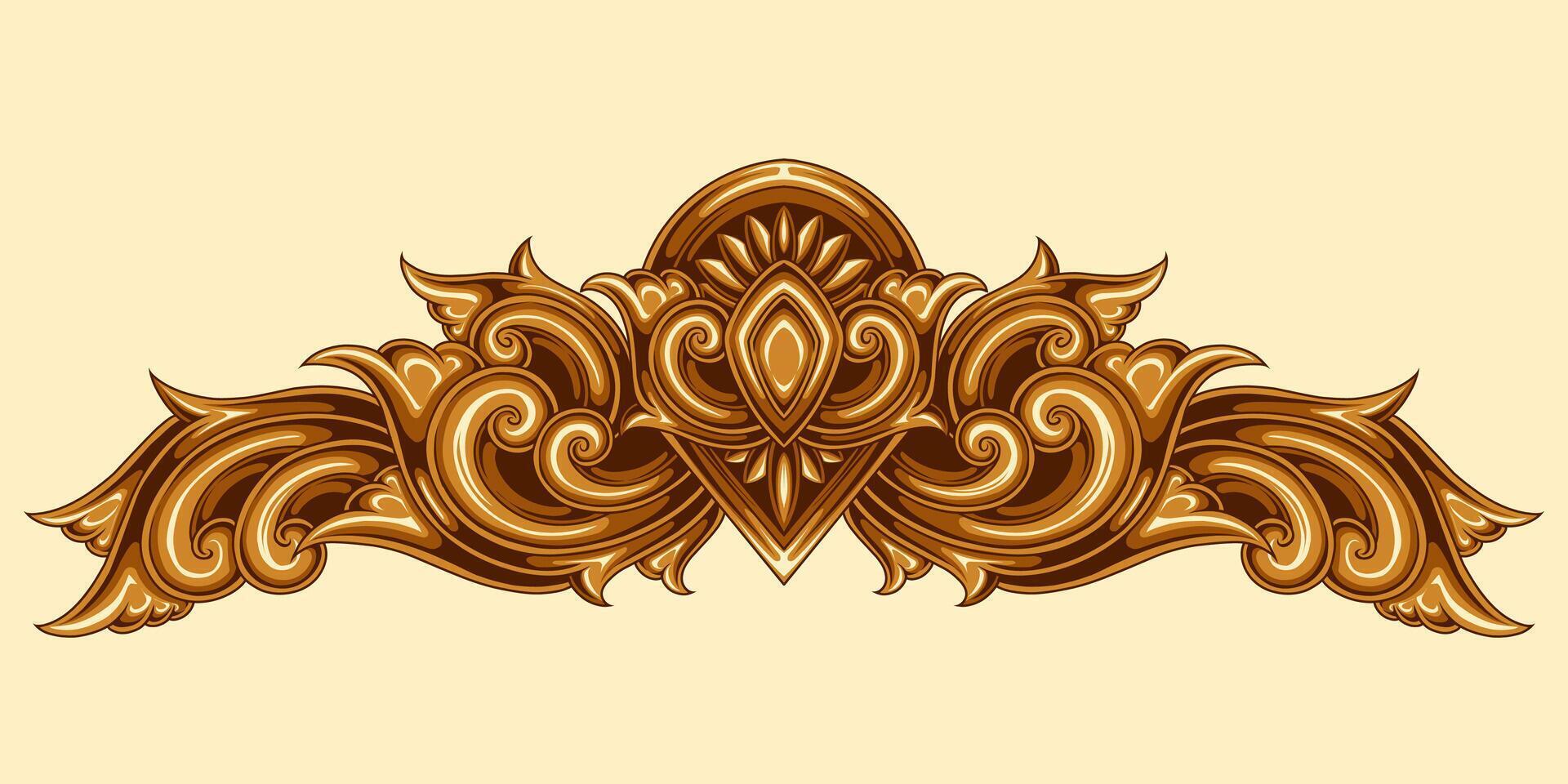 Beautiful carved decorative ornaments design for elements vector
