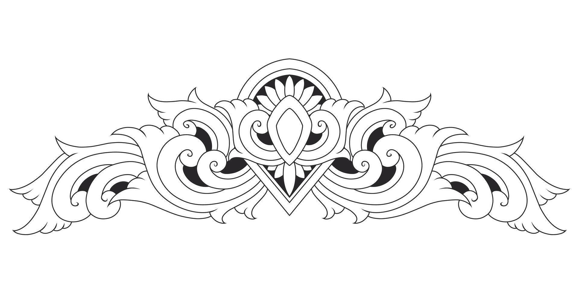 Line art Classic vintage ornament frame elements vector