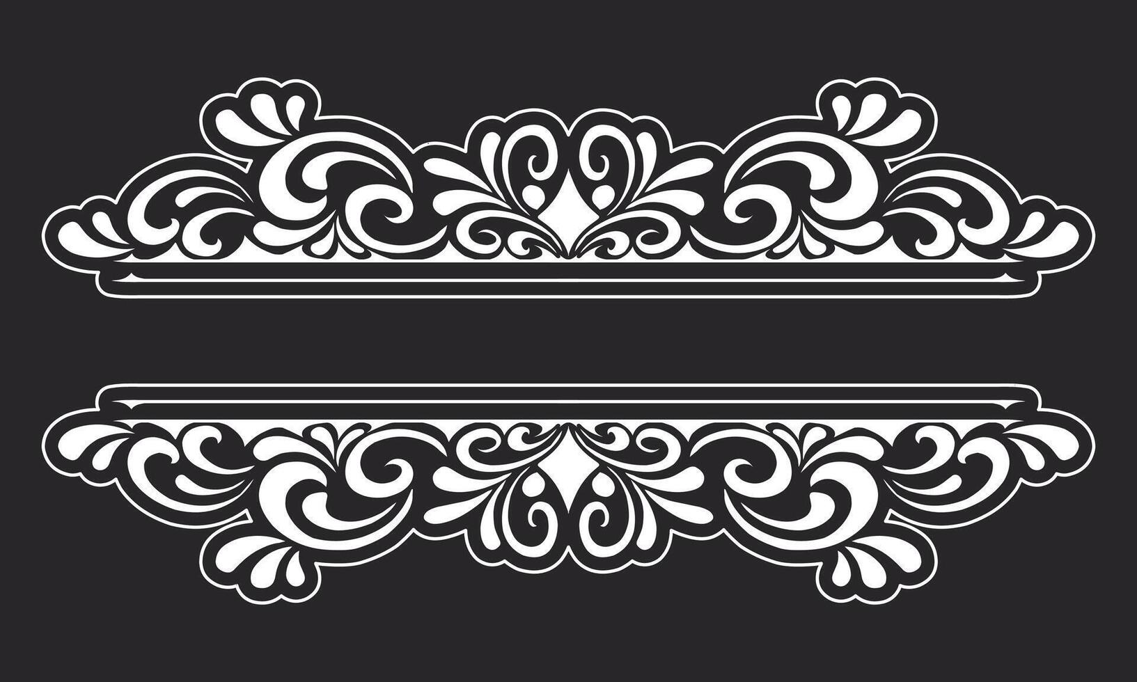 Ornament floral design element for frame, border, and wedding with vintage style vector