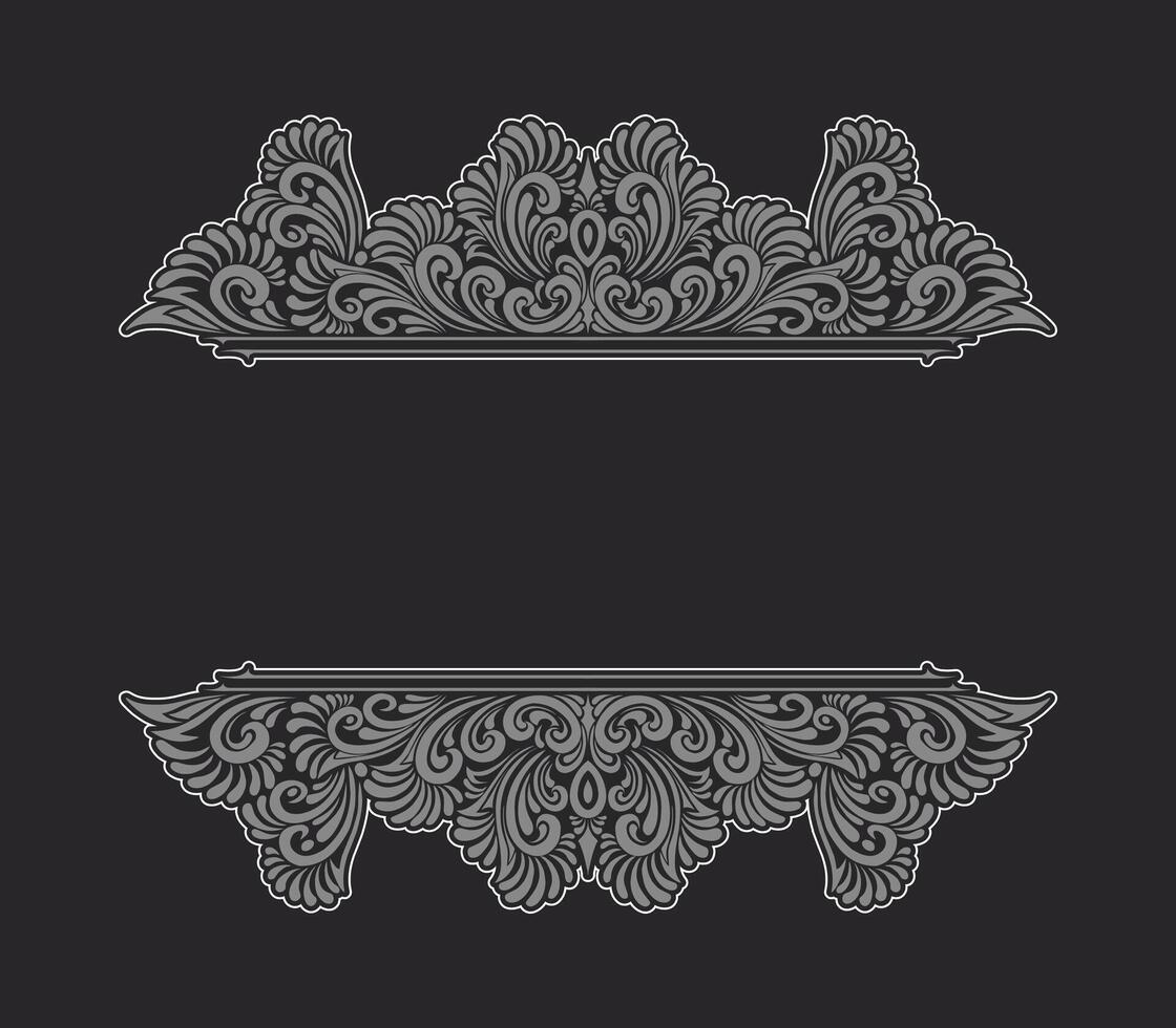 Ornament floral design element for frame, border, and wedding with vintage style vector