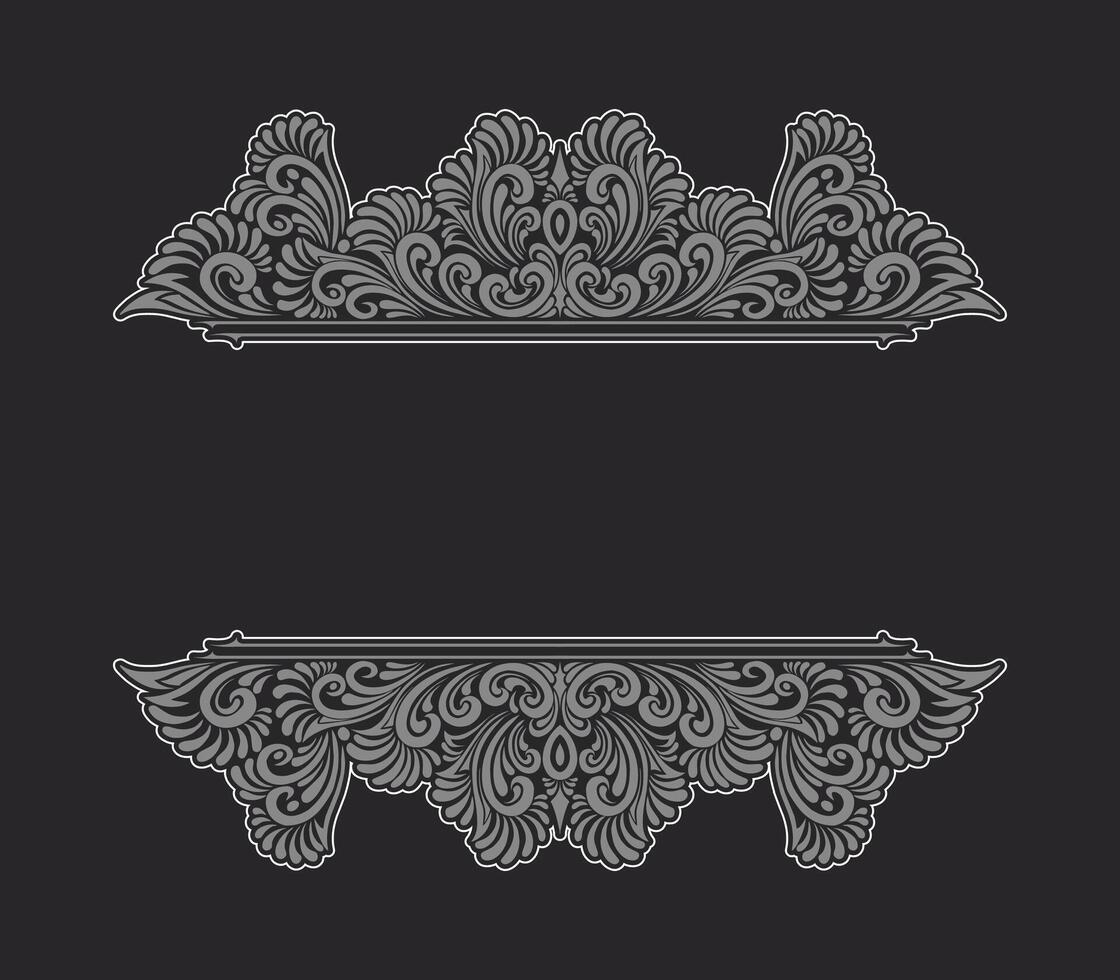 Ornament floral design element for frame, border, and wedding with vintage style vector