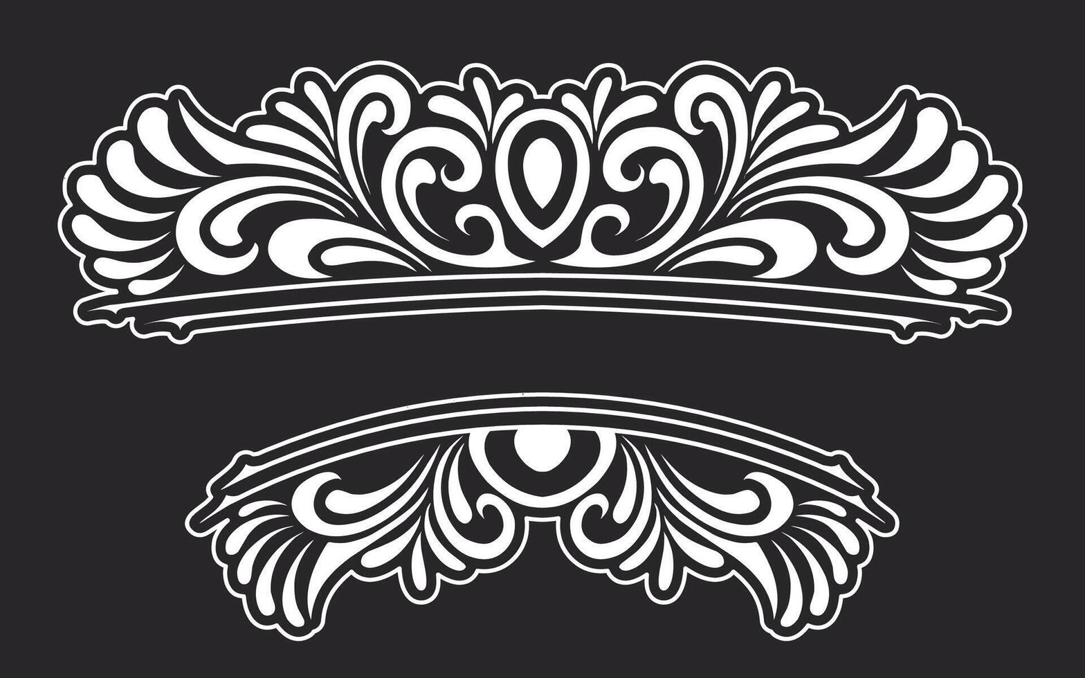 Ornament floral design element for frame, border, and wedding with vintage style vector