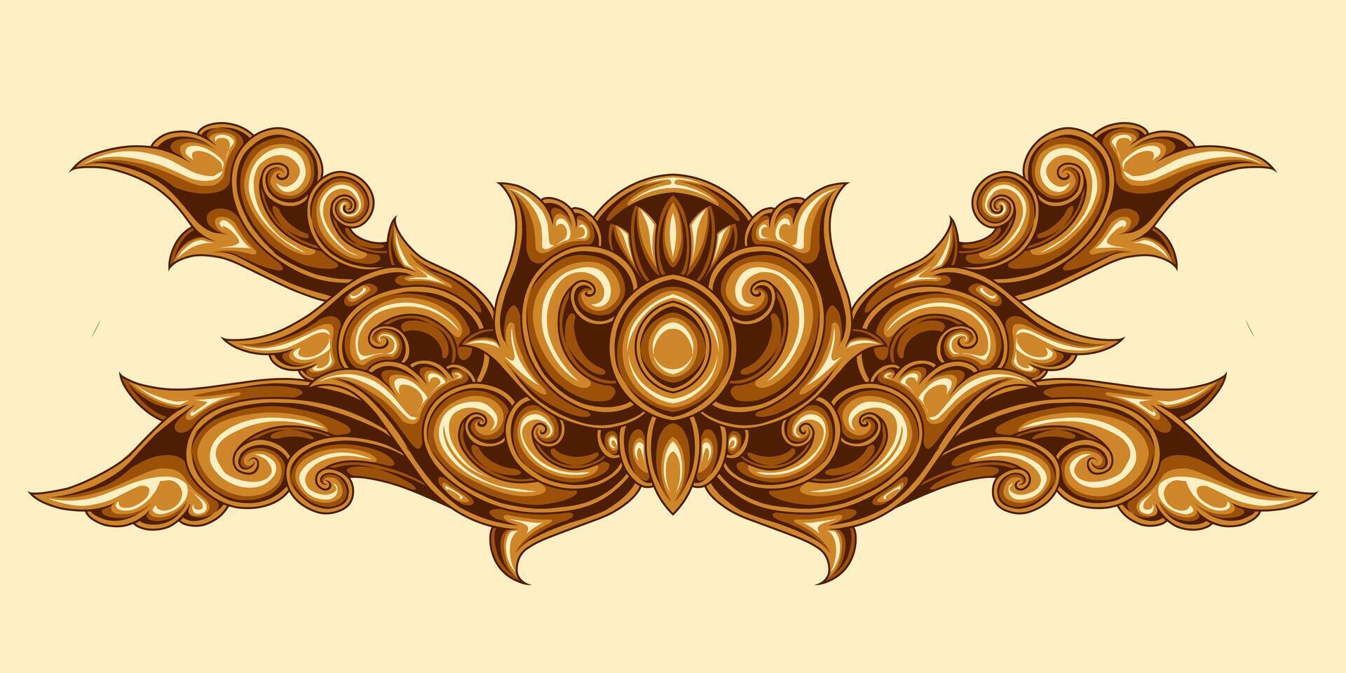 Beautiful carved decorative ornaments design for elements vector