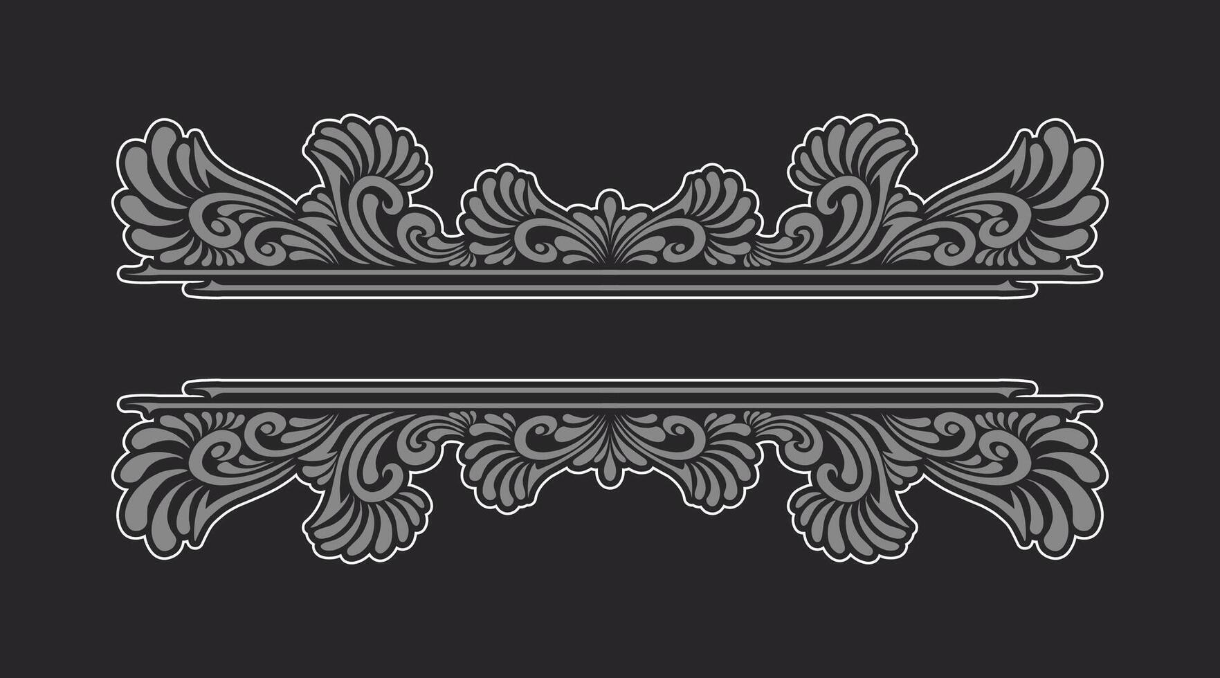 Ornament floral design element for frame, border, and wedding with vintage style vector