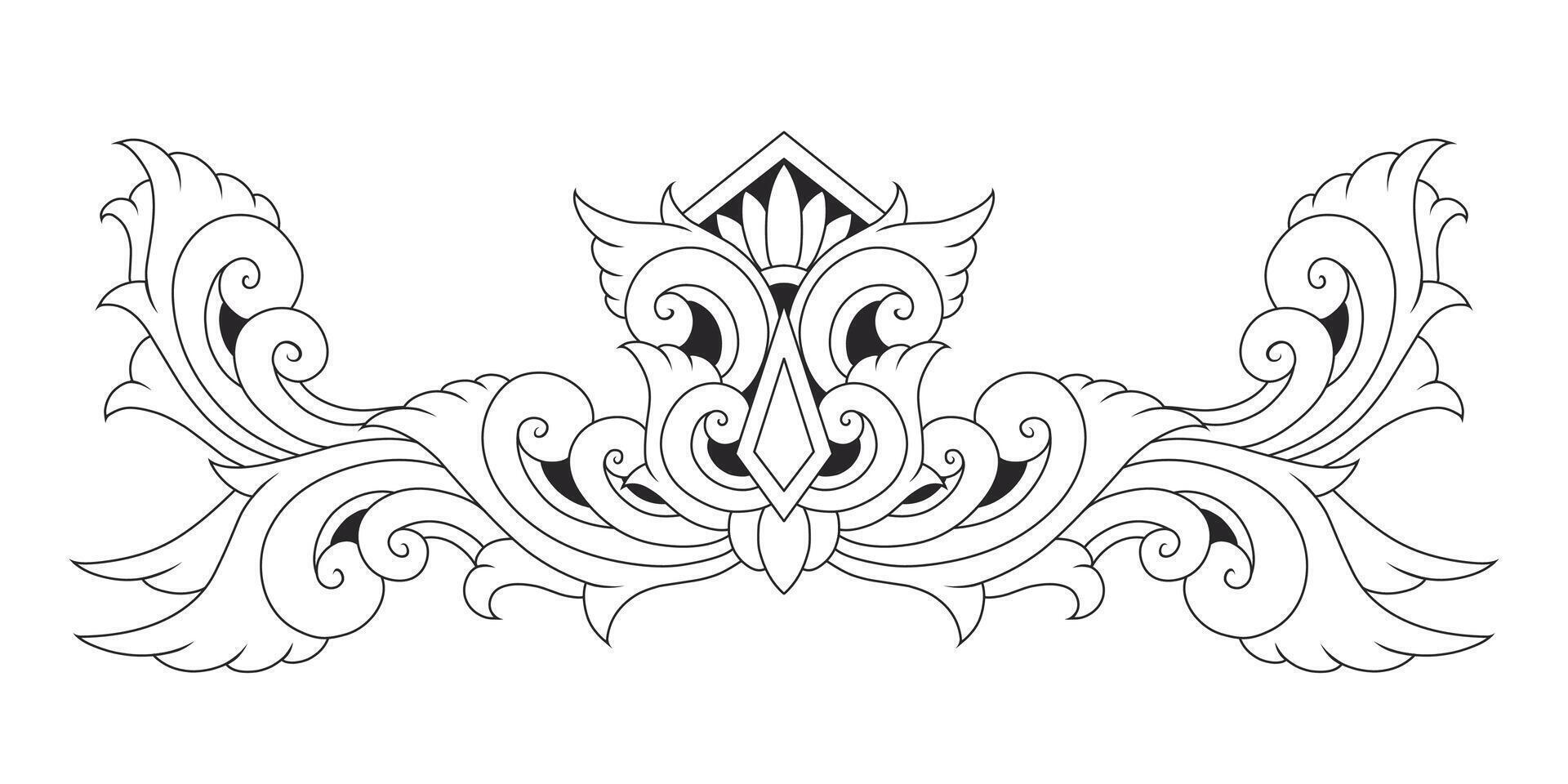 Line art Classic vintage ornament frame elements vector